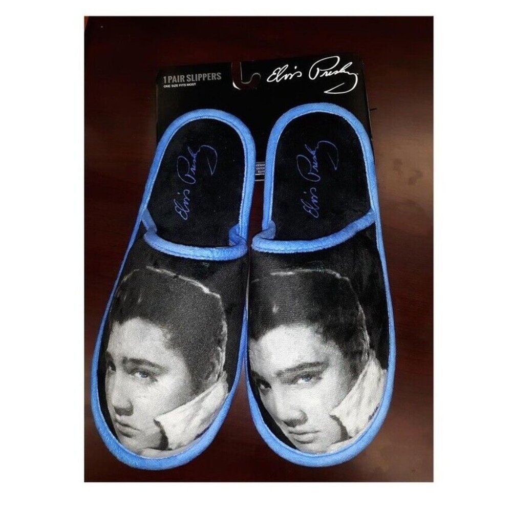 New Photo Elvis Presley Slippers One Size Fits Most Night Slip On Shoes Picture